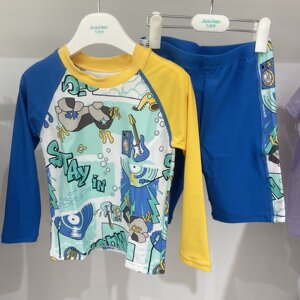 
Jiu Suiban domestic counter genuine purchase 25 summer style boys long-sleeved shorts split swimsuit suit S4112198