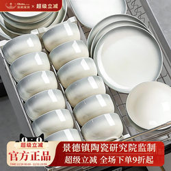 Bowl and Plate Set for Home Use 2025 New Model High-Value Housewarming Gift Underglaze Color Tableware Set High-End Bowls and Dishes