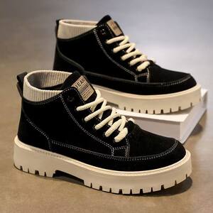
Men's shoes 2025 new autumn British style high-top outdoor retro workwear leather boots casual versatile Martin boots trendy shoes