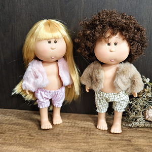 
I am Spanish Mia Potato Doll 24cm Mia Doll Dress Up Fur Series Coat Shorts Suit Cute