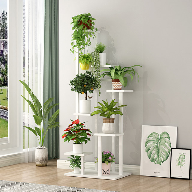 Flower standing rack living room floor -to -ceiling green rack modern ...