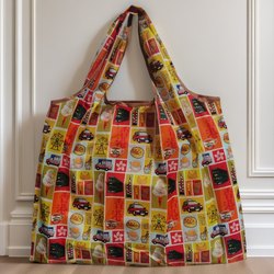 New Hong Kong Printed Fashion Bag, Foldable Lightweight Shoulder Bag, Eco-Friendly Bag, Supermarket Shopping Bag, Grocery Bag