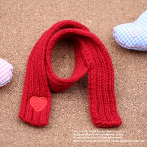 
New 20cm cotton doll red love scarf doll doll knitted woolen scarf doll with winter accessories