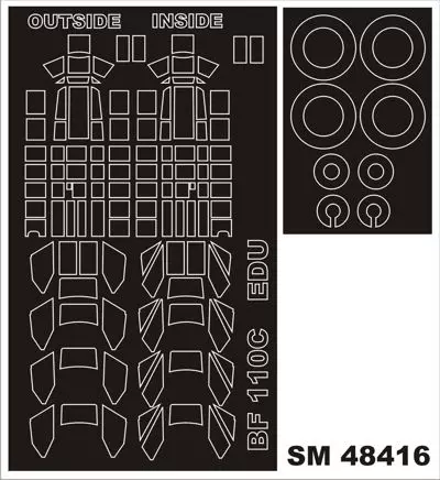 Montex SM48416 1/48 BF-110C 遮盖纸FOR EDUARD