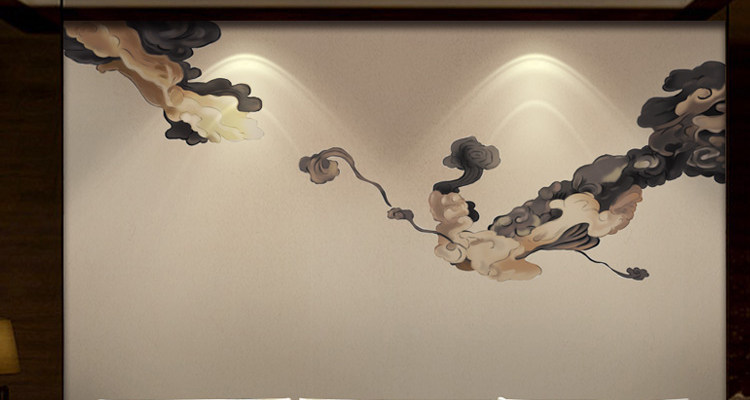 壁画大师水墨祥云壁画