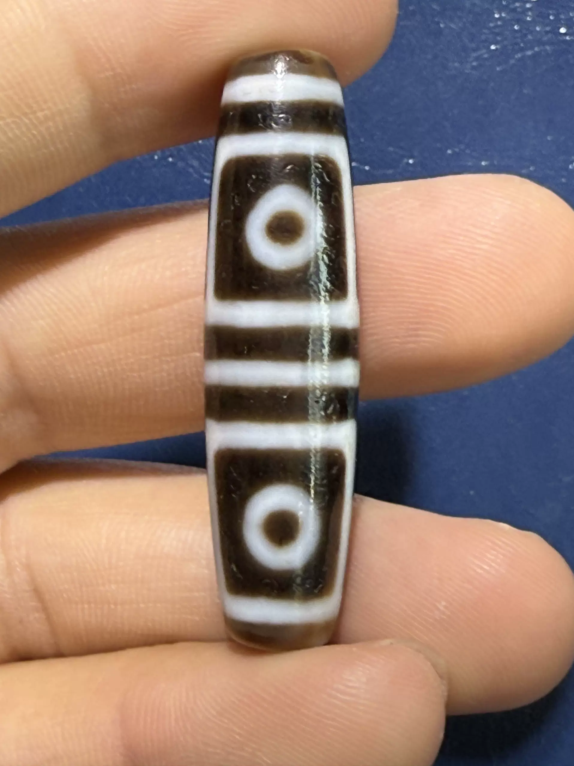 天然天珠蒙天珠六股白料天珠💯Natural Meng Dzi White material