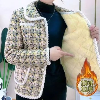 Printed warm shirt jacket fashionable short cotton jacket
