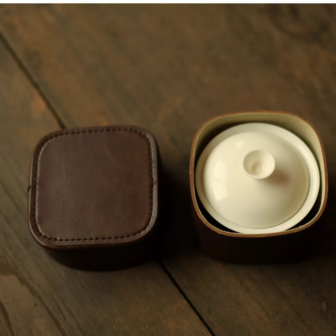 宋青书院《湖田窑》青瓷盖碗景德镇影青三才盖碗茶碗三件套