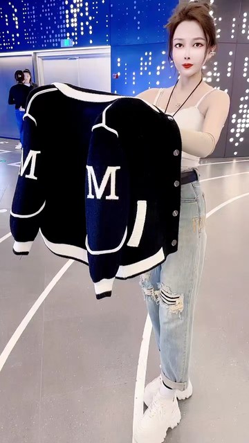 New letters embroidery short top European products foreign style, fashionable and casual baseball jacket 2024 autumn