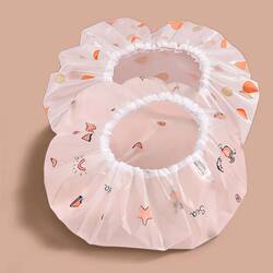 [Benefit Pack] Waterproof Shower Cap, Thickened and Cute, Adult Household Shower Cap, Dustproof Double-Layer Bath Cap