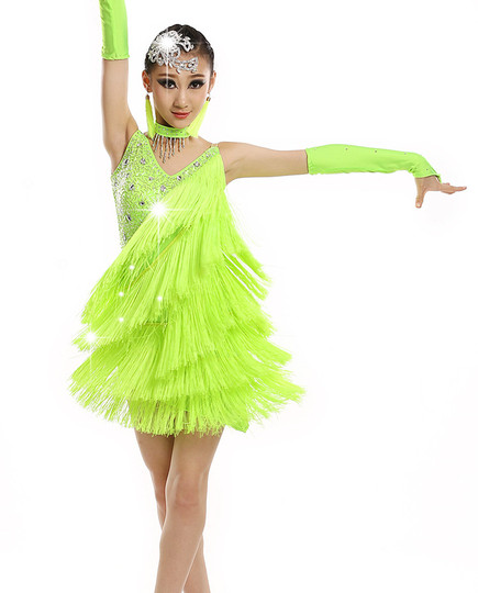 SEAUR Abito Danza Latina Per Bambine: Tutù Glitterato In Rete, Morbido E Leggero