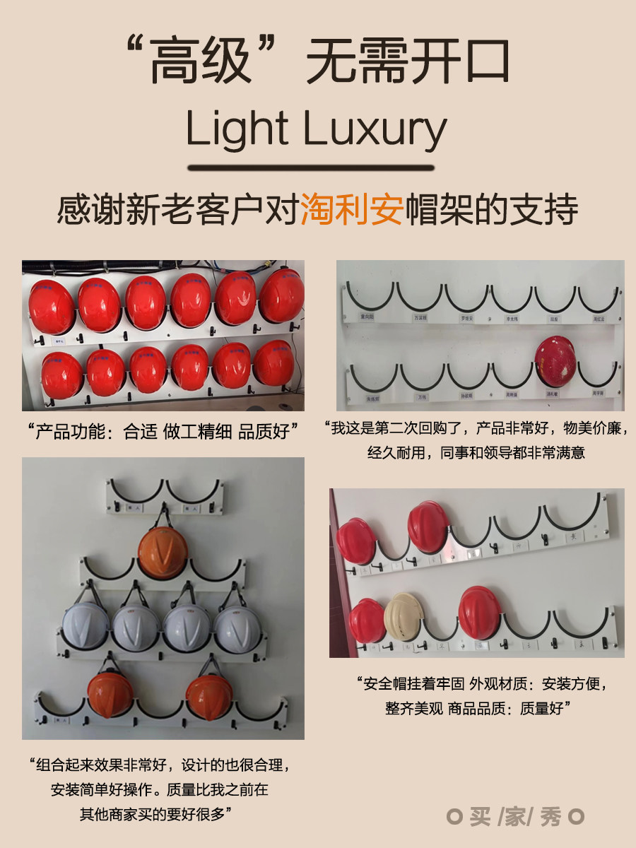 Taolian Safety Helmet Rack - Wall Mount Storage