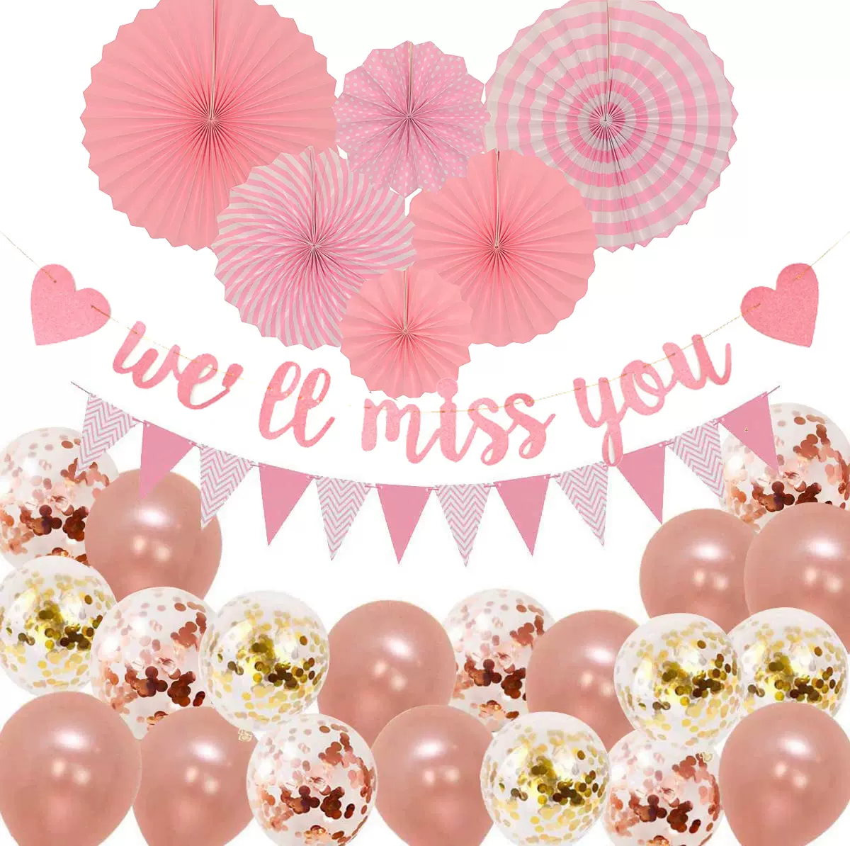 We Will Miss You 欢迎送装饰拉旗离职退休升职欢送同事派对