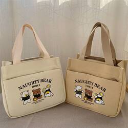 Stylish Tote Bag for Moms, Simple and Compact, Three-Dimensional Handbag for Commuting, Thickened Lunch Bag for Work