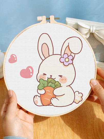 干支の刺繍画　「兎」 干支の刺繍画「兎」