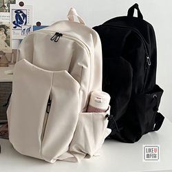Original Design Simple Solid Color Computer Backpack College High School Schoolbag Forest Style Campus Canvas Backpack for Men and Women