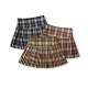 Little Ru European and American hot girl retro plaid printed pleated skirt for women in spring and autumn anti-exposure high waist slimming skirt