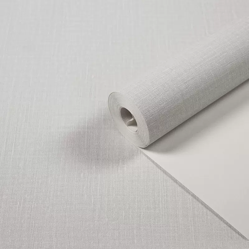 米白色米灰色北歐深壓紋壁紙仿亞麻布純色素色臥室