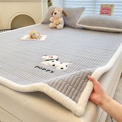 Thickened Milk Velvet Quilted Mattress Pad for Autumn and Winter, Suitable for Student Dormitories, Soft Velvet Bed Sheet, Bed Cover, and Blanket