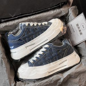 
Hong Kong Authentic Reprise Series Plum Blossom Canvas Shoes Wang Hedi Same Style Men's and Women's Winter Thick-soled Casual Sneakers Trendy