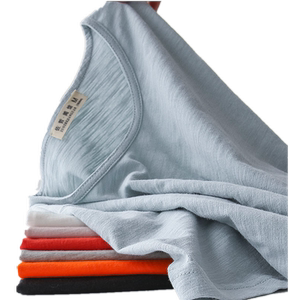 
Basic simple short-sleeved T-shirt for men's bamboo joint cotton spring and autumn summer long-sleeved loose solid color men's Japanese base shirt