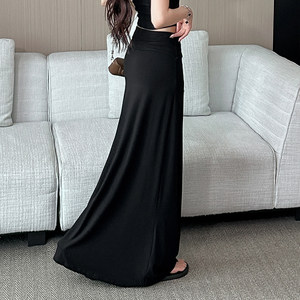 
Modal lazy skirt for women 2026 new high-end black relaxed feeling long skirt for women summer skirt