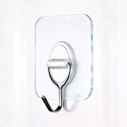 Thickened Strong Adhesive Hooks for Walls, Transparent Hooks, No Need to Drill, Traceless Adhesive Hooks for Kitchen and Bathroom