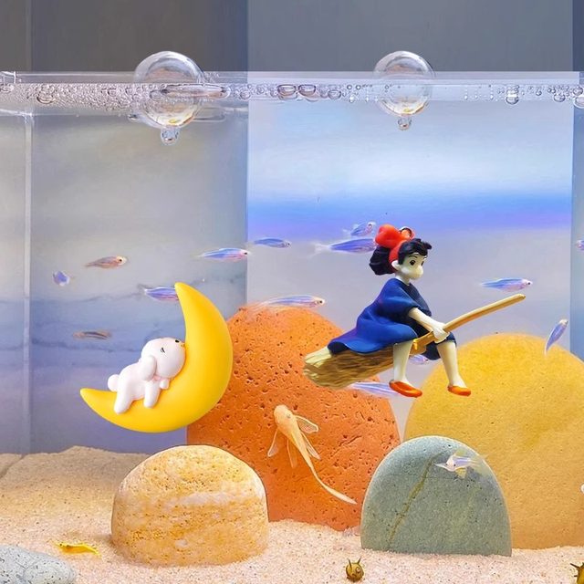 Fish tank landscaping creative suspended little witch full set of ...