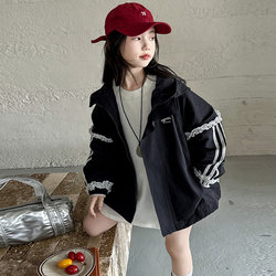 Girls' Jacket, Spring and Autumn 2026 New Style, Stylish and Fashionable Baseball Jacket for Children, Casual and Versatile Top for Older Kids