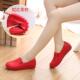 Doodle shoes for women soft sole red one-foot lazy shoes flat sole large size single shoes non-slip mother shoes leather shoes loafer shoes