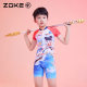 Zhouke children's swimsuit one-piece flat corner short-sleeved sun protection zoke Nezha swimming training boy quick-dry girl swimsuit