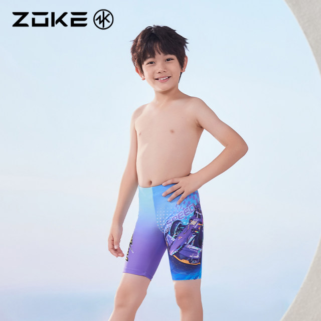 
Zhouke children's swimsuit boys five-point professional racing training zoke mid-large children's quick-dry boys' new swimming trousers