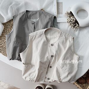 
Korean style high-quality children's cotton vest Spring 2026 new loose-fitting vest for boys and girls to wear outside