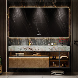 Hotel-Style Bathroom Cabinet Set with Seamless Ceramic Integrated Basin, Bathroom Vanity Sink, Washbasin Cabinet