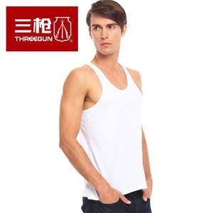 
2-piece three-gun vest men's loose 42-pin sweat cloth white vest cotton base thin breathable vest