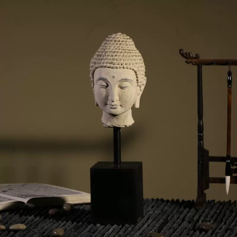 新中国式禅意仏頭工芸品客間庭造景装飾1