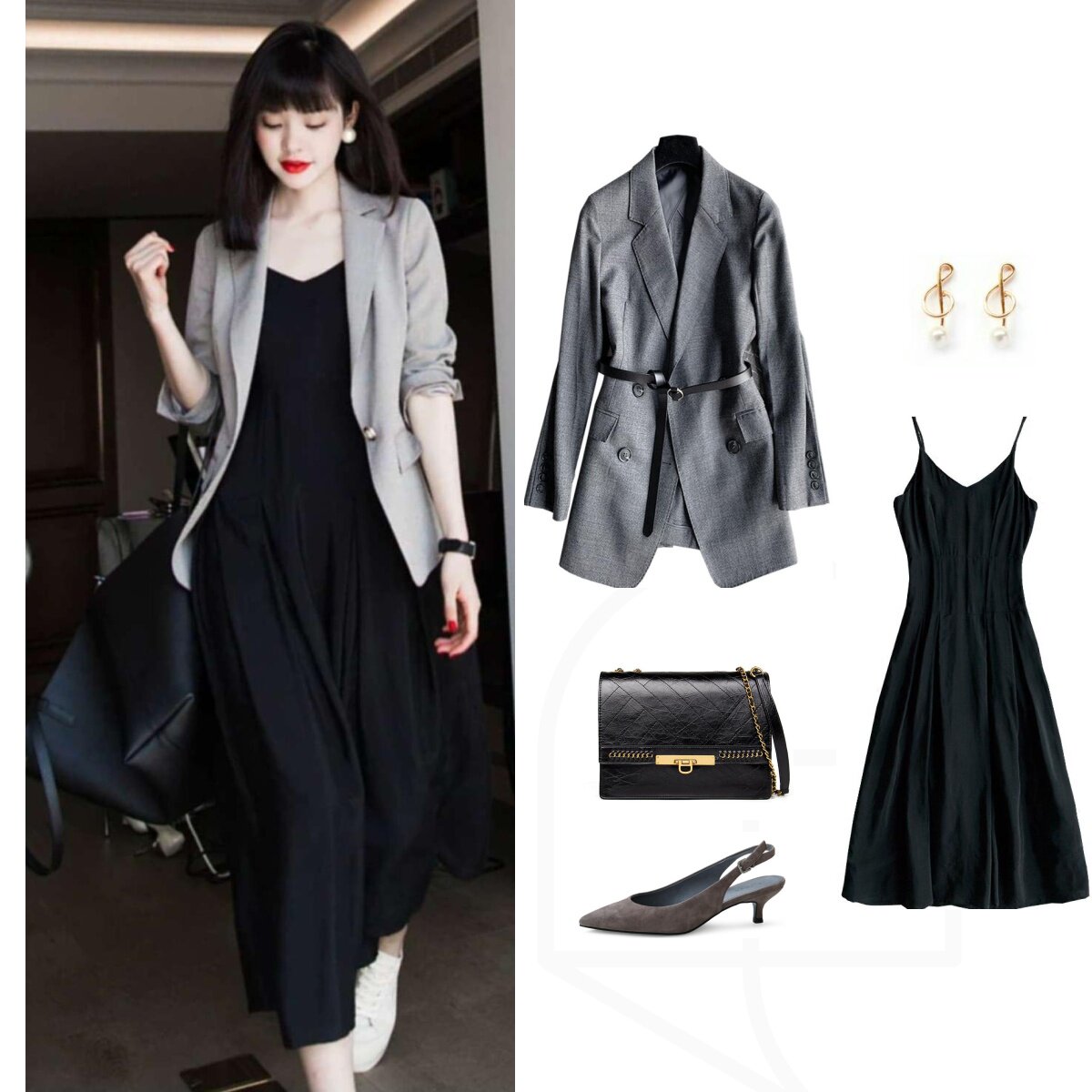 西装吊带裙是我最爱的显瘦造型