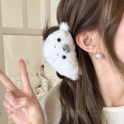 Cute Seal Plush Hair Clip for Women, Cartoon Animal Half-Tied Hair Claw Clip, Sweet Shark Clip Hairpin, Versatile Hair Accessory