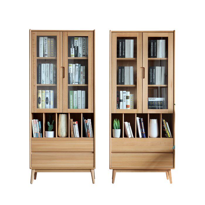 百方家具 简约实木带组合展示柜