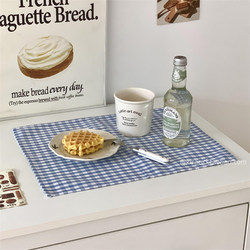 ins Plaid Fabric Placemats, Simple and Beautiful Table Heat Insulation Mats, Table Mats, Photo Background Props, Decorative Tablecloths