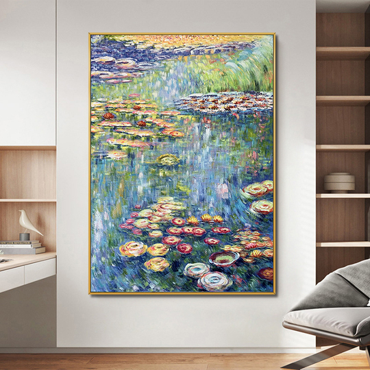 ゴッホ＆モネ 風景油絵 - 手描きの額装アート