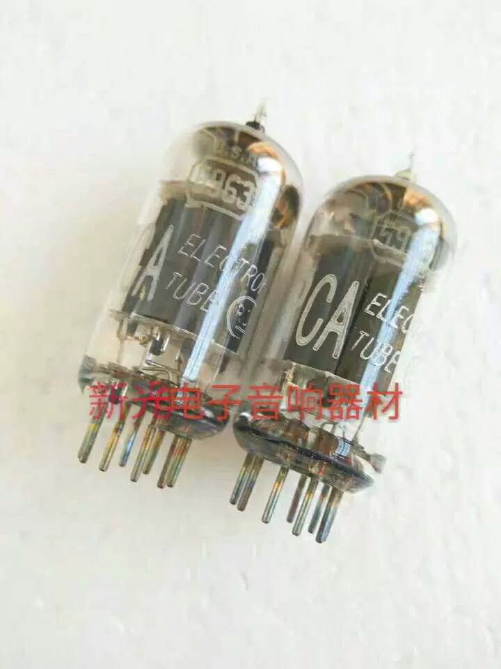 ■NEW11168■ RCA 5963 (12AU7互換)（ロングプレート）同一デートコード新品元箱入２本セット □USED22062□ RCA 5963 (12AU7互換) （ブラックロングプレート）４本