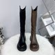 Genuine leather long boots 2025 high tube knight boots women's height increase 6cm thick sole waterproof platform women's motorcycle boots thin boots