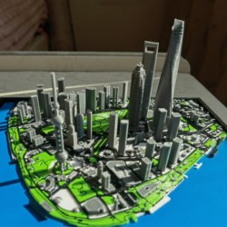 Shanghai Miniature City Model 3D Printed Ornaments Decorative Gifts for Living Room Office Desk Creative Desk Decoration