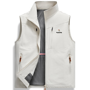 
Woodpecker Vest Men's Spring and Autumn Thin Stand Collar Workwear Polo Outdoor Leisure Photography Fishing Vest Vest Jacket