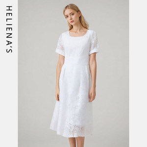 
Hailansi 2024 summer new pearl high-waist slim dress temperament jacquard age-reducing long skirt for women