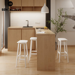 Morikawa Saddle Bar Stool Solid Wood Bar Chair Commercial Bar Front Desk High Stool Home Simple White Ash Wood Island Chair