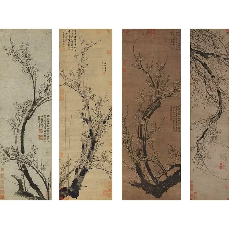 吴昌硕花卉册页10幅复古书画宣纸水墨国画微喷仿古复制装饰画