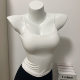2021 new pure desire wind white suspender vest female Xiawai waiwai hot girl tube top chest pad sports short top