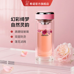 Xino Double-Layer Glass Cup Office Water Cup for Women, High-End Home Use, New 2025 Model, High-Value Flower Tea Cup